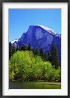 Framed View of Half Dome rock and Merced River, Yosemite National Park, California