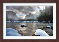 Framed Merced River, El Capitan in background, Yosemite, California