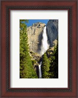 Framed Upper and Lower Yosemite Falls, Merced River, Yosemite NP, California