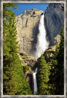 Framed Upper and Lower Yosemite Falls, Merced River, Yosemite NP, California