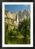 Framed Upper Yosemite Falls, Merced River, Yosemite NP, California