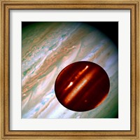 Framed Hubble/IRTF Composite Image of Jupiter Storms