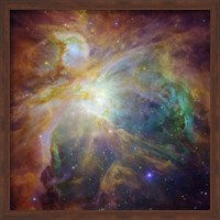 Framed Spitzer and Hubble Create Colorful Masterpiece