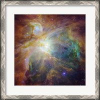 Framed Spitzer and Hubble Create Colorful Masterpiece