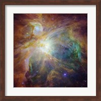 Framed Spitzer and Hubble Create Colorful Masterpiece