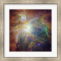 Framed Spitzer and Hubble Create Colorful Masterpiece