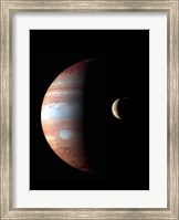 Framed Jupiter and its Volcanic Moon Lo