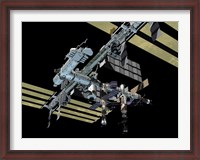 Framed Different Angle of Computer Generated view of the International Space Station