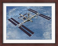 Framed Computer Generated view of the International Space Station against the Blue Sky