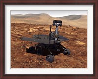 Framed Artists Rendition of Mars Rover