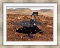 Framed Artists Rendition of Mars Rover