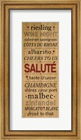 Framed Wine Words I