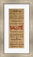 Framed Wine Words I