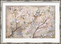 Framed Cherry Blossoms Taupe Landscape