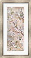 Framed Cherry Blossoms Taupe Panel II