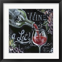 Framed 'Chalkboard Wine I' border=