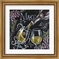 Framed 'Chalkboard Wine II' border=