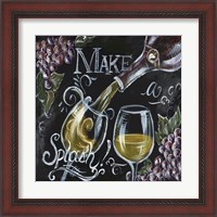 Framed 'Chalkboard Wine II' border=