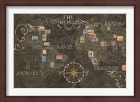 Framed Old World Journey Stamps Black