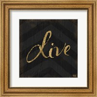 Framed Chevron Sentiments Gold Heart Trio I