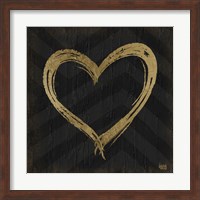 Framed Chevron Sentiments Gold Heart Trio II