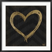Framed Chevron Sentiments Gold Heart Trio II
