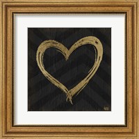 Framed Chevron Sentiments Gold Heart Trio II