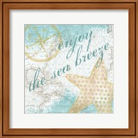 Framed 'Look to the Sea II' border=