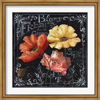 Framed Flowers in Bloom Chalkboard II