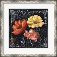 Framed Flowers in Bloom Chalkboard II