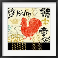 Framed Fleur d'Lis Rooster II