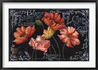 Framed Flowers in Bloom Chalkboard Landscape