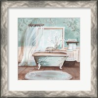 Framed Aqua Blossom Bath II