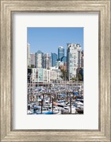 Framed Marina on False Creek, Downtown Vancouver, BC, Canada