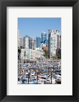 Framed Marina on False Creek, Downtown Vancouver, BC, Canada