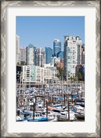 Framed Marina on False Creek, Downtown Vancouver, BC, Canada