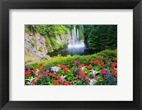 Framed Butchart Gardens Water Fall, Victoria, British Columbia, Canada