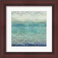 Framed Abstract Waves Blue/Gray I