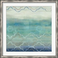 Framed Abstract Waves Blue/Gray I