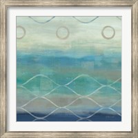 Framed Abstract Waves Blue/Gray II