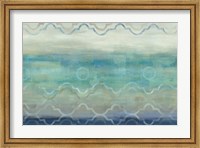 Framed Abstract Waves Blue/Gray