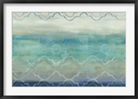 Framed Abstract Waves Blue/Gray