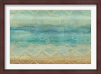 Framed Abstract Waves Blue