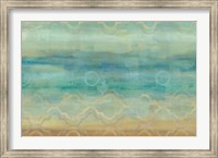 Framed Abstract Waves Blue