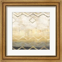 Framed Abstract Waves Black/Gold I