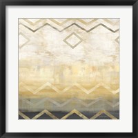 Framed Abstract Waves Black/Gold I