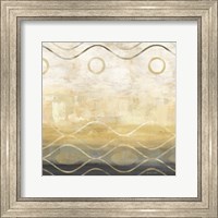 Framed Abstract Waves Black/Gold II
