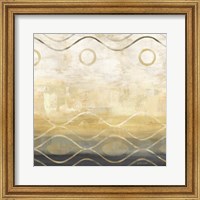 Framed Abstract Waves Black/Gold II