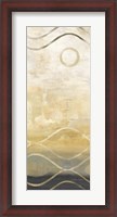 Framed Abstract Waves Black/Gold Panel II