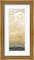 Framed Abstract Waves Black/Gold Panel II